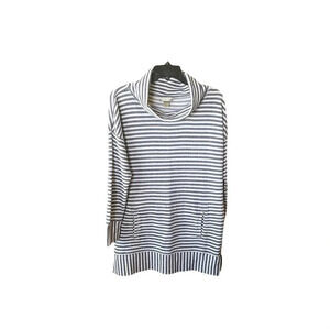 Christopher & Banks women’s long sleeve cowl neck tunic sweater SZ S black white